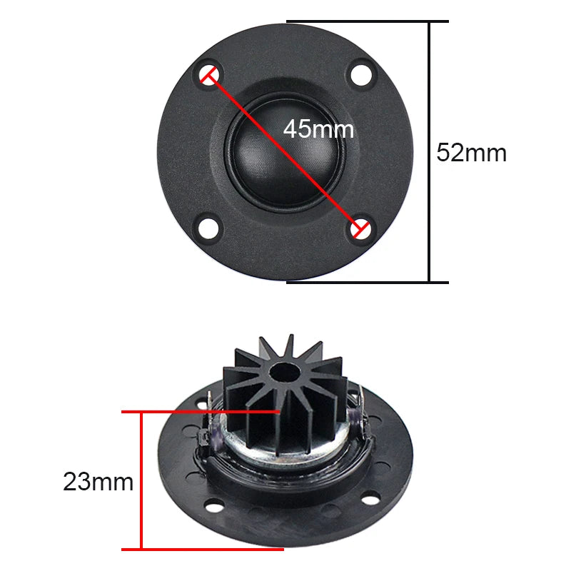 1 Inch Tweeter Speaker 6 ohm 30W Hifi Soft Dome Silk Film Treble Loudspeaker Neodymium Toothed aluminum heat sink 2pcs
