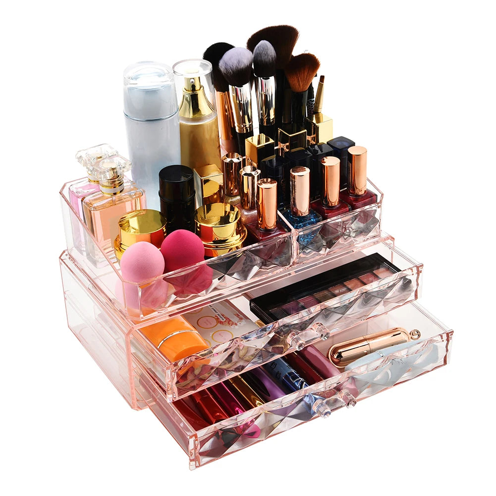 Cosmetics Beauty Supplies Acrylic Makeup Box Lipstick Jewelry Hair Accessories Makeup Brush Organizer Storage with Drawers
