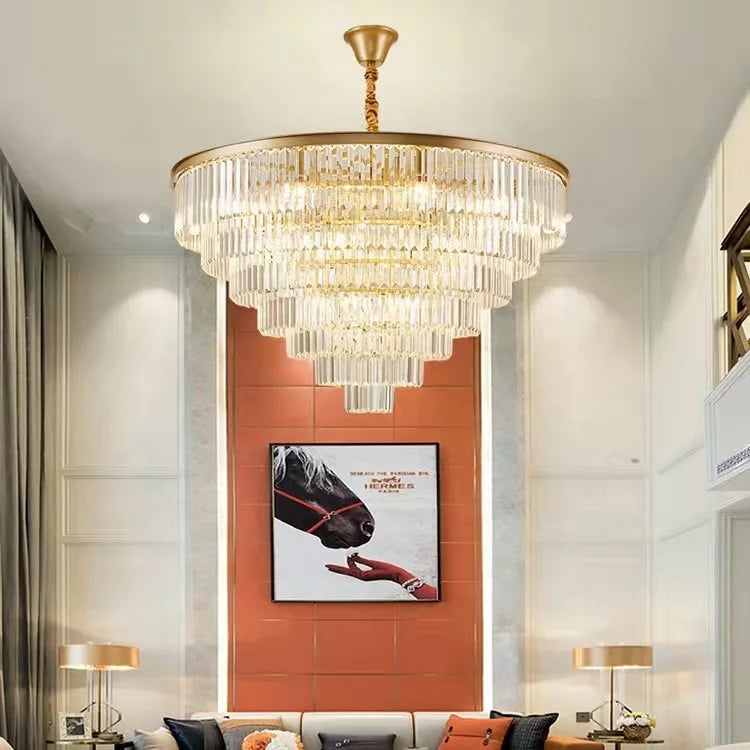 Modern E14 Crystal Ceiling Light Suspended Chandelier for Hotels Bedrooms Dining Rooms