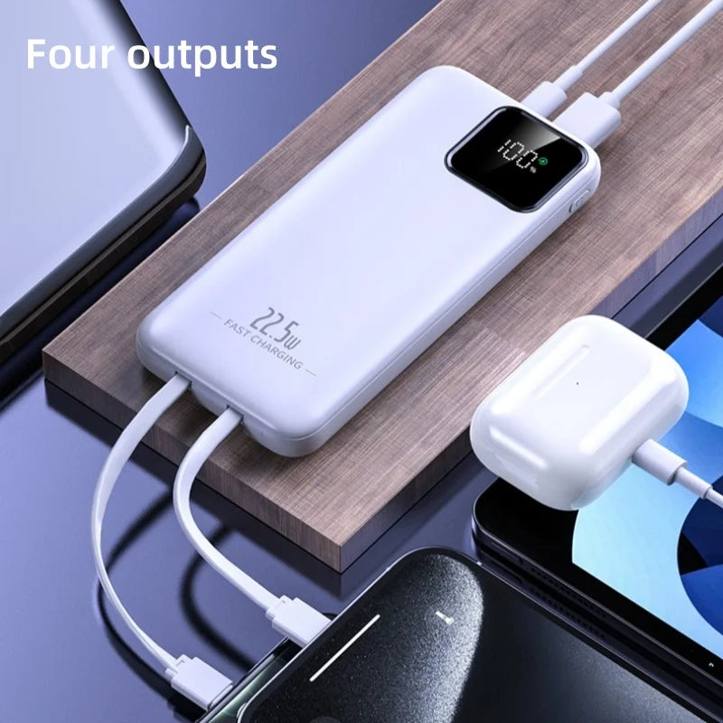 PD 20W Fast Charging Portable Power Bank 10000mah USB-C With 2 Cable Power Banks LED Display 22.5W Fast Charging