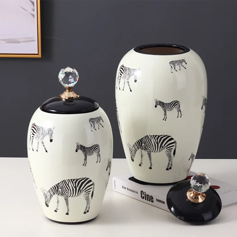 Wedding Occasion Light Luxury Showpieces Table Accessories Oval Ceramic Flower Vase
