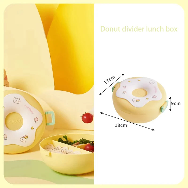 Hot Sale Cute Donut Insulated Lunch Box Microwave-Friendly Fruit Storage for Travel Camping Student Office Outdoor Picnic