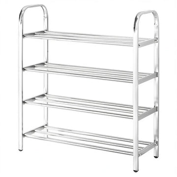 Elegate 4-Tier Stainless Steel Shoe Rack - Modern Minimalist Freestanding Storage Organizer for Living Room Home Furniture HOG.1