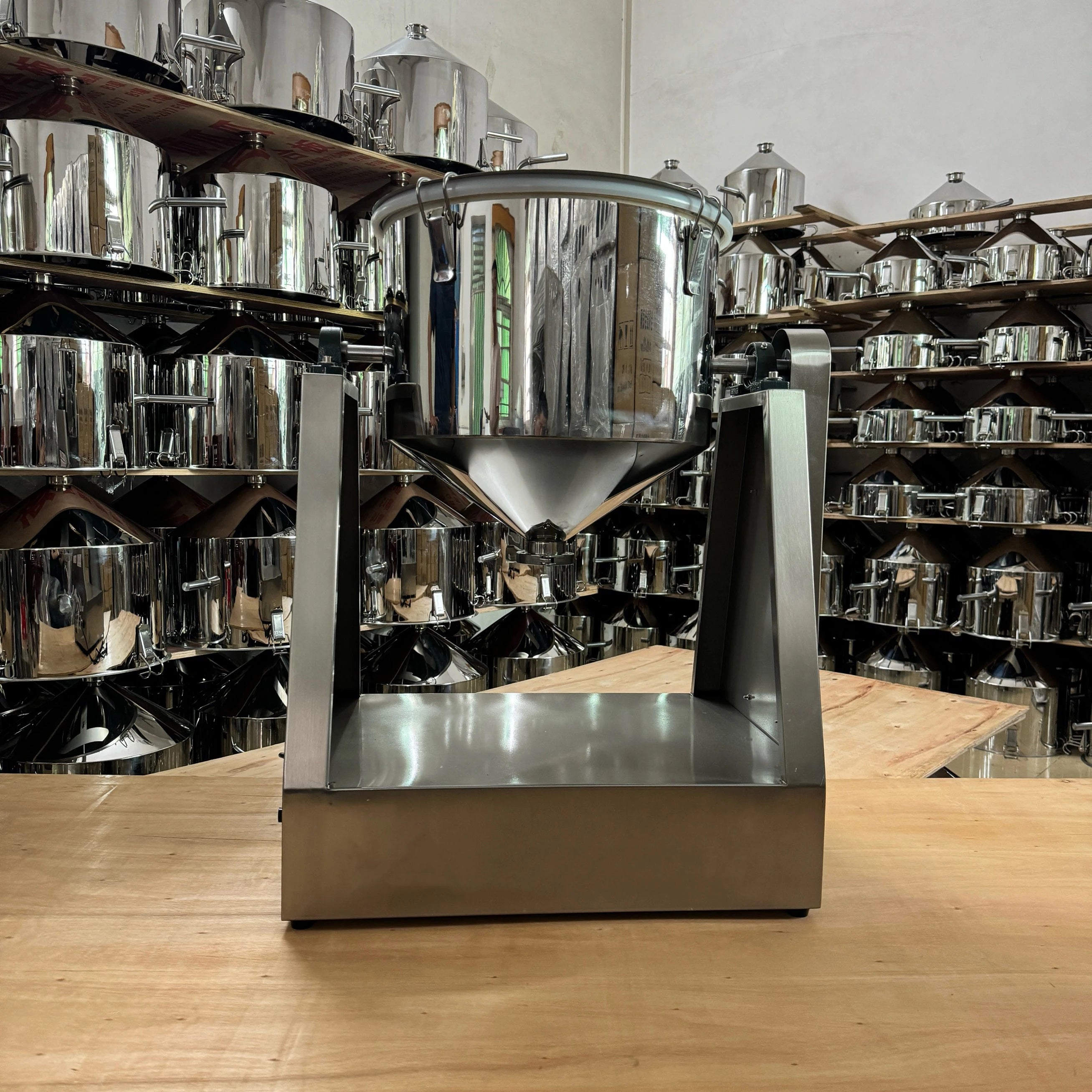 TOP 304 Material Stainless Steel Laboratory  Double Cone Mixer for Dry Powder Mixer for Powder Chemical Soap Powder Mixing