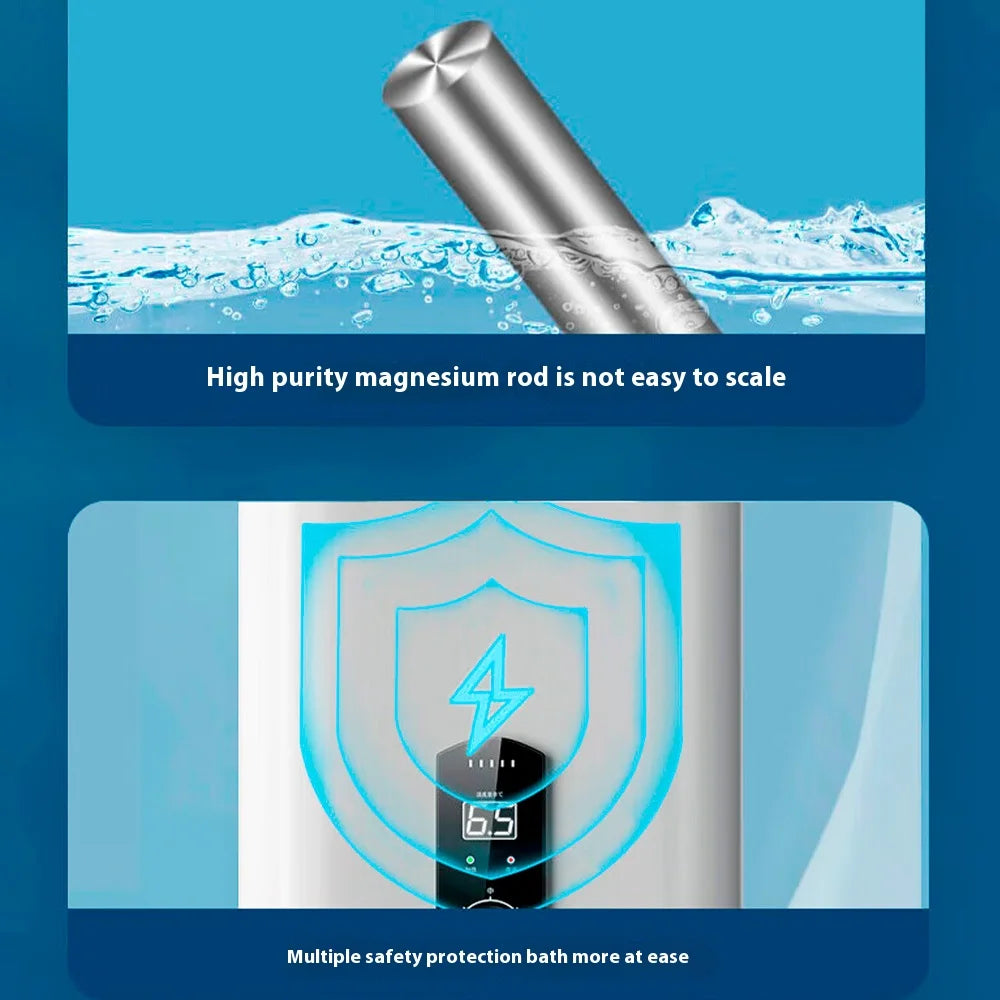 Smart 40L-80L Vertical Electric Water Heater Energy Efficient Wall Mounted RV Bath Shower Smart Features for Household Use