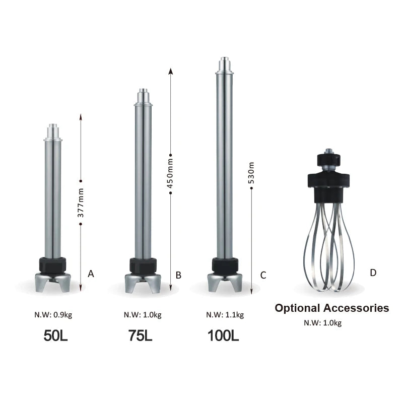Linkrich Commercial Non Stop Electric Powerful Variable Speed Immersion Blender and Hand Mixer for Soup Smoothie Ice