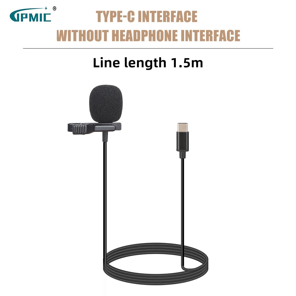 Portable Lavalier 3.5mm Wired Clip on Microphone for Phone and Laptop Mini Wired Headset Microphone Two in One