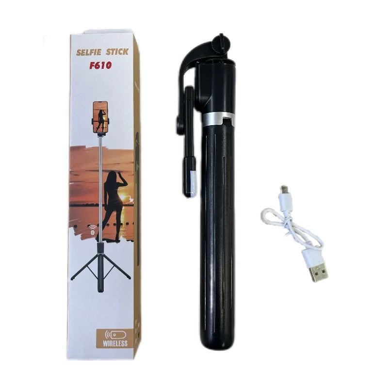 170cm Tall Selfie Stick Combines Tripod & LED Light Versatile Phone Holder for Smart Devices