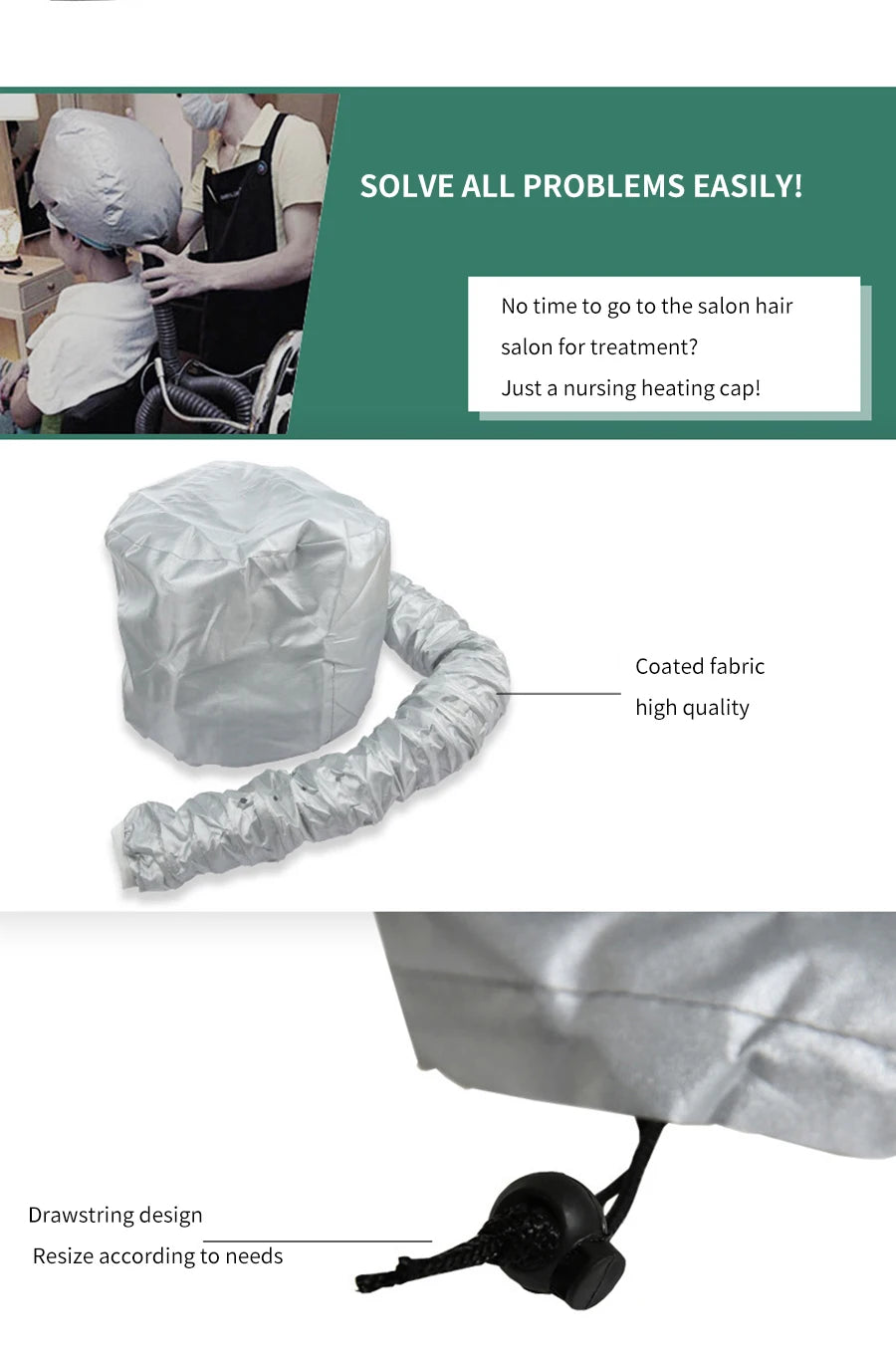 Hair Dryer Heating Bonnet Cap Soft Heated Hat Hair Styling Hood Hairdress Heater Nutrition Treatments Hair Drying Speed Up