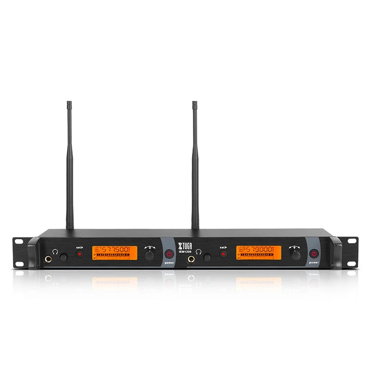 XTUGA Newest Original In-Ear Monitor System Wireless Launcher with Lavalier and Headset Microphone Durable Metal Design