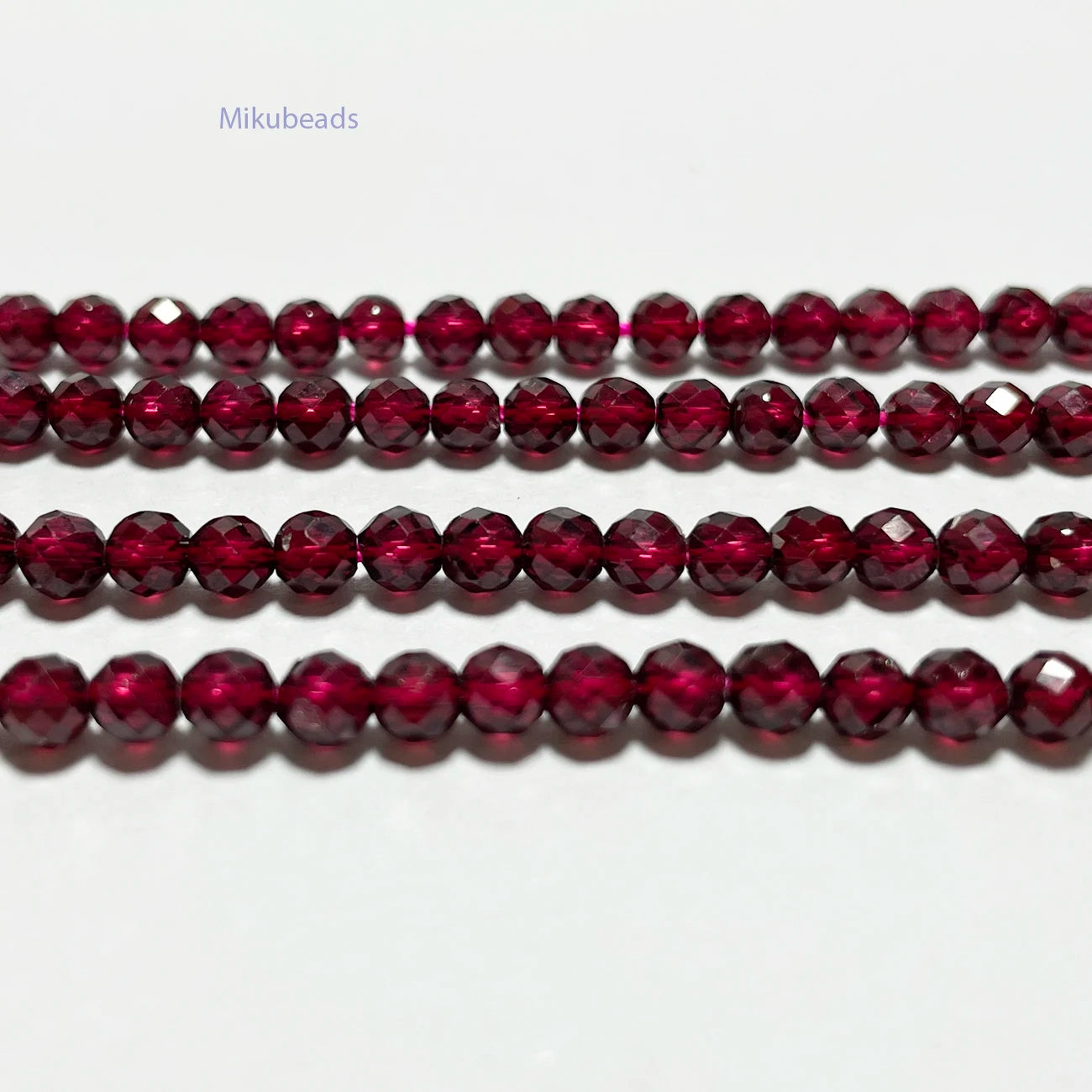 Natural AAA Brazil Red Garnet 4mm Faceted Round Beads Shinny Stone For Jewelry Making DIY Bracelet Necklace Strand Woman