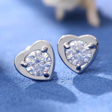 5mm D Color VVS1 Clarity Brilliant 0.5ct Moissanite  Earrings Stud 925 Silver Diamond Earrings Fine Jewelry Custom Wholesale
