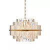 Decorative Round Pendant Hanging Lighting and Lamps Fixture Dining Room Gold K9 Crystal Linear Modern Rectangular Chandelier