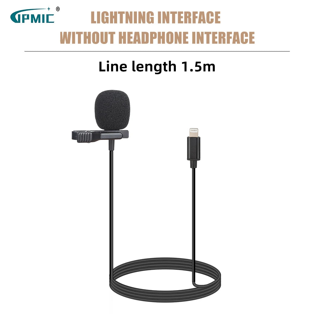 Portable Lavalier 3.5mm Wired Clip on Microphone for Phone and Laptop Mini Wired Headset Microphone Two in One