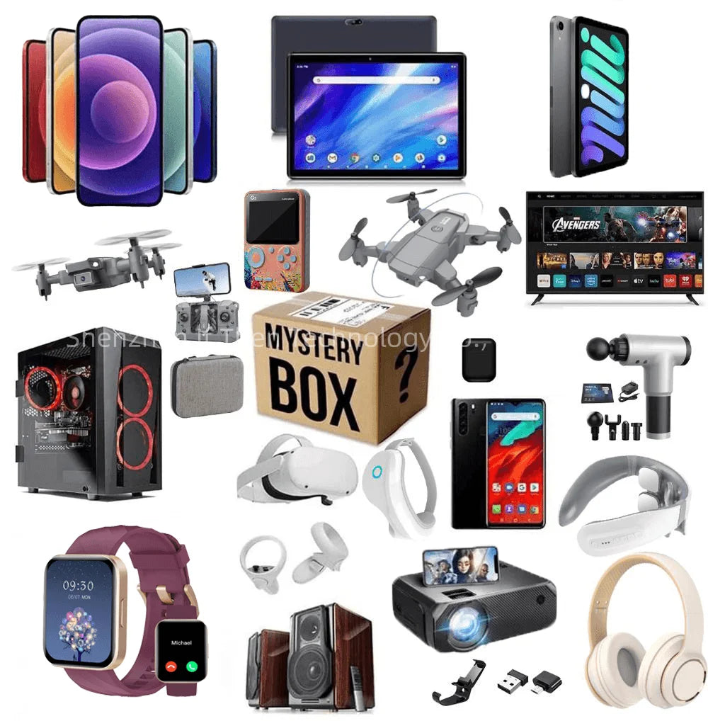 Lucky Mystery Box 2025 New TFT Smart Electronic Gadgets Includes Smartwatch Gaming Headset Exciting Surprise Mysterious Boxes