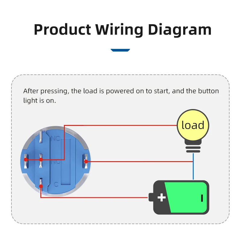 Push Button Switches 16mm 19mm Momentary DC12V AC220V Red Blue Led Illuminated Industry Control Equipment Cnc Metal Push Button