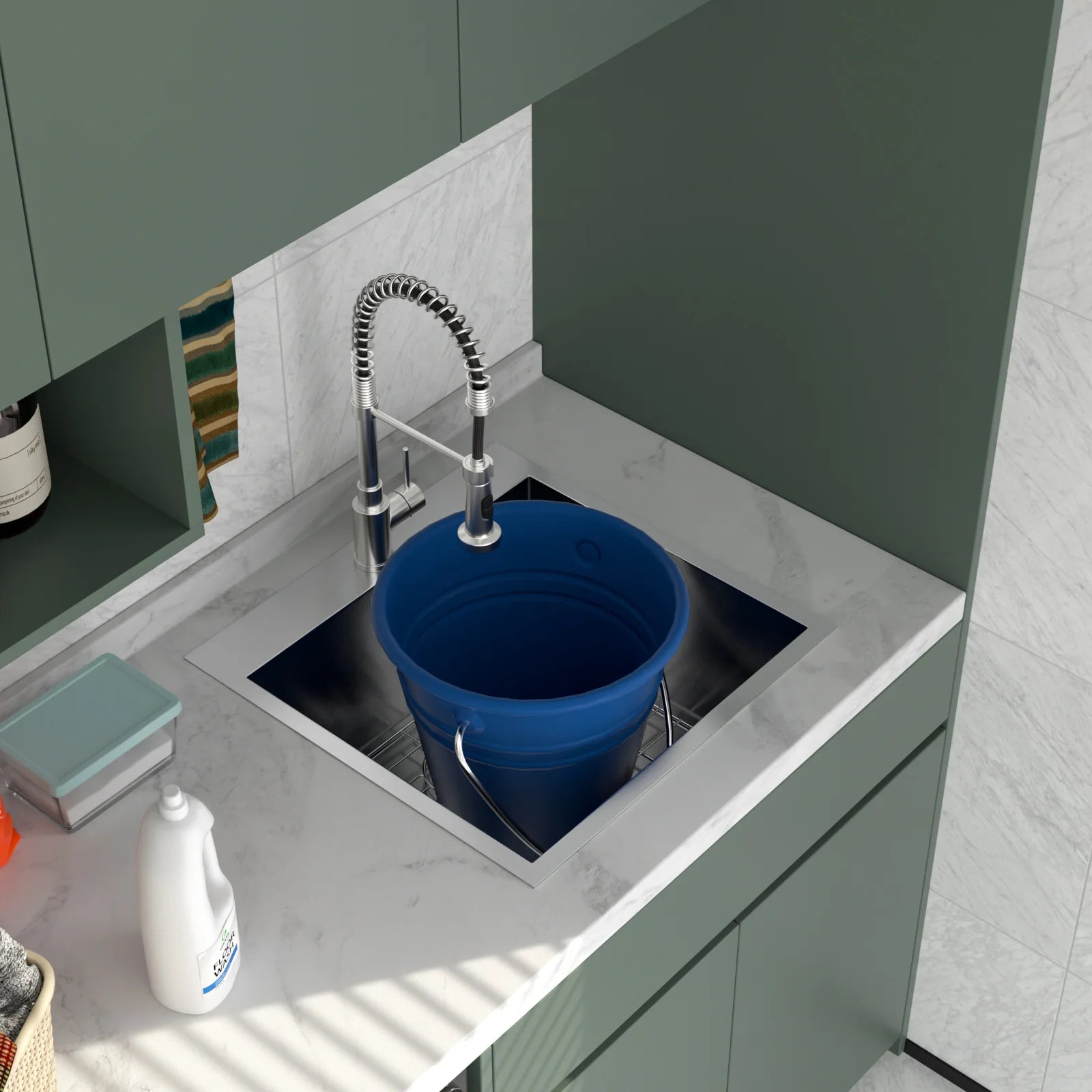 Sarlai 12" Deep Laundry Room Stainless Sink 12" Deep Top Counter Laundry Room Stainless Sink Single Bowl Laundry Utility Sink