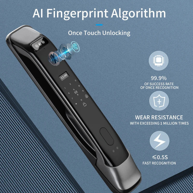 XSDTS DF03XF  Smart  Lock with 3D Face Recognition Tuya/Wishome WiFi Remote Control Secure Keyless Entry Digital Lock Supplier