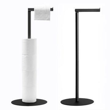 Stainless steel standing toilet paper holder - Space-saving design, can hold multiple rolls of paper, suitable for bathroom, etc