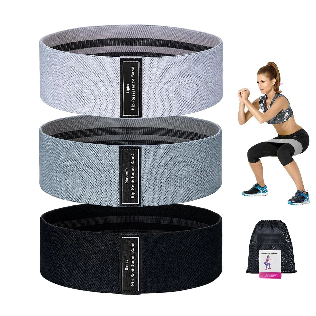 Custom Logo Elastic Yoga Fabric Resistance Bands Unisex Sport Exercise Hip Booty Bands Workout Home Fitness Bands for Home Gym