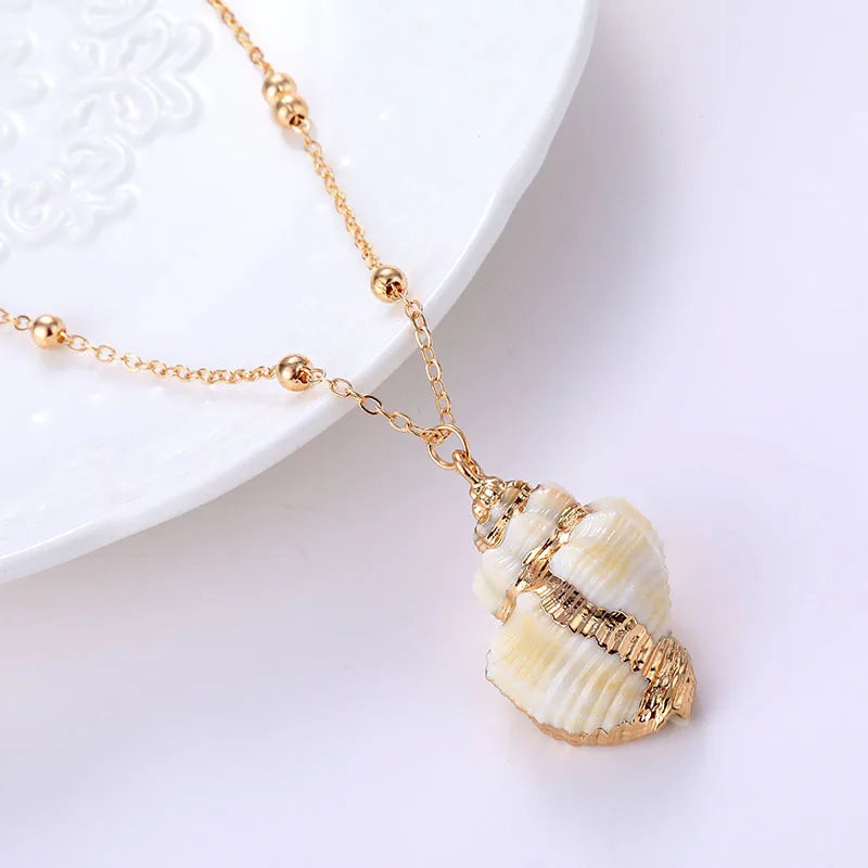Hot Selling Various Styles of Women Natural Shell Necklace Summer Beach Jewelry Shopify Dropshipping Boho Necklaces