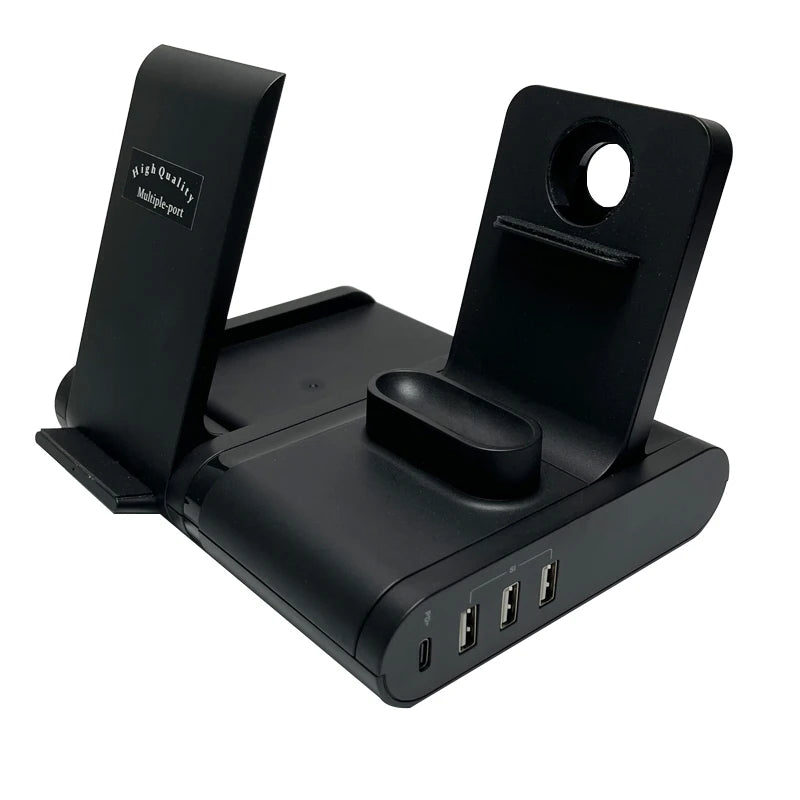 NULIKE Foldable Wireless Charger Stand 15W PD 5V/3A 7-in-1 Multi-Functional Laptop Earphones More Devices Wireless Charger