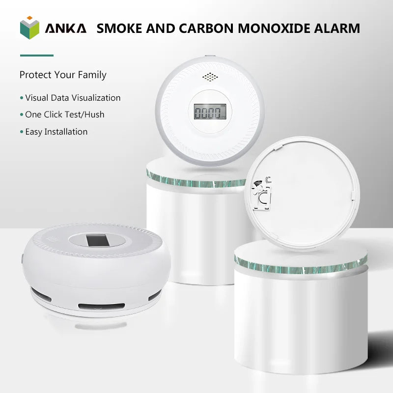ANKA AJ-962SCW Home Safety Wi-Fi Smart Smoke Carbon Monoxide Alarm Dual Protection CE European Approval Electrochemical Sensor