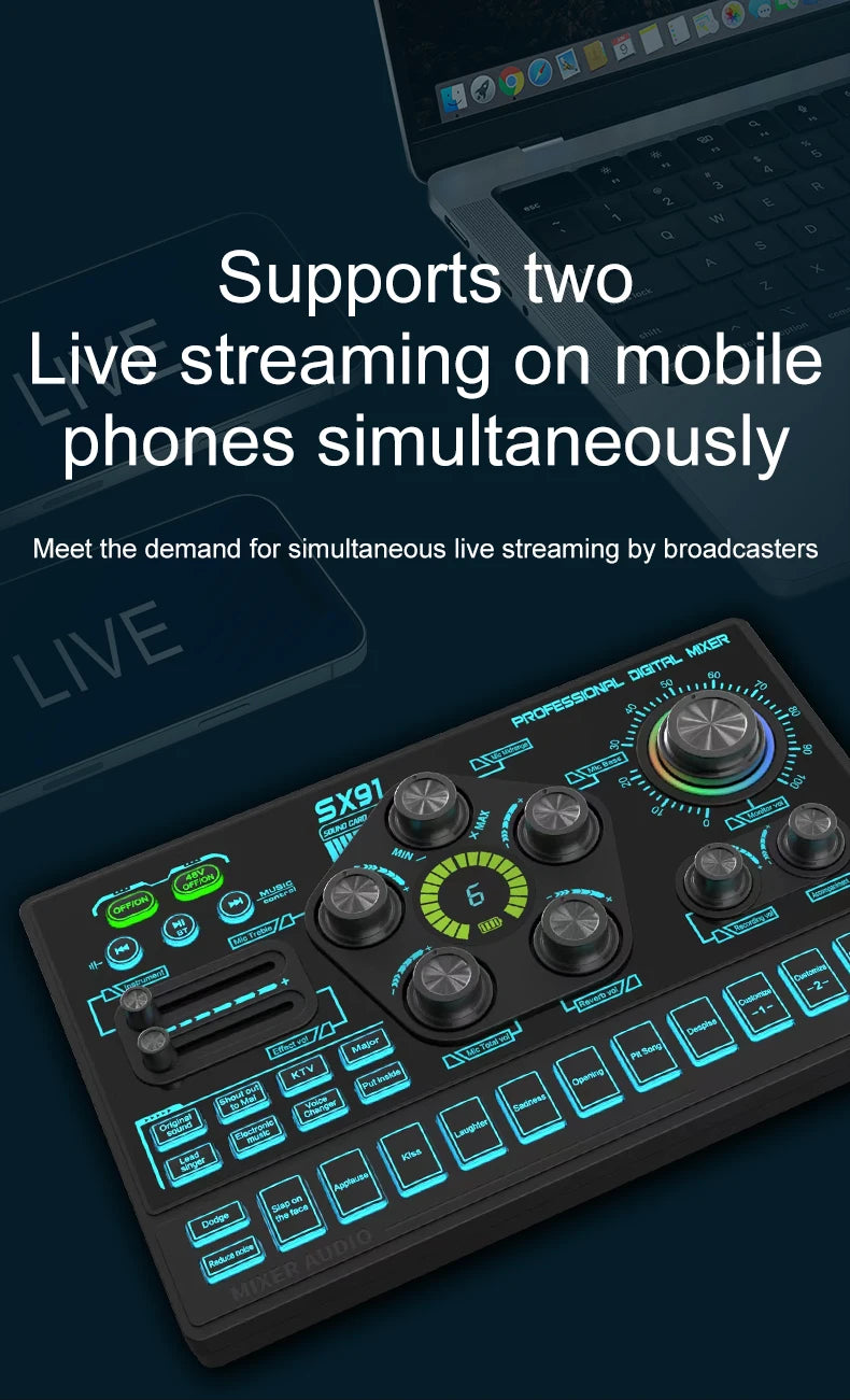 Podcast Equipment Bundle Podcast SX91 Studio Mic Phone Recording Music Studio Audio AdiuMachine Recording Kit Studio Ki