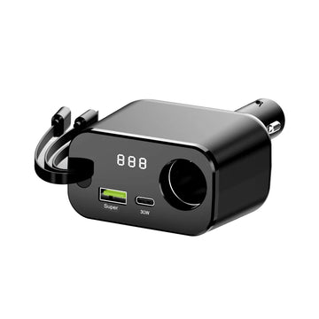 Retractable Car Charger, 4 in 1 Super Fast Vehicle Phone Charger Adapter, Auto Cellphone Charging Accessories