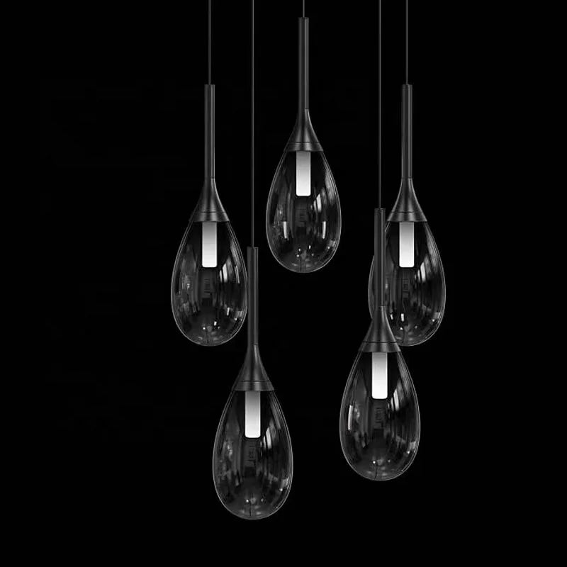 Modern Simple Style bar Clothing Shop Restaurant Living Room Bedroom Bedside Glass Chandelier