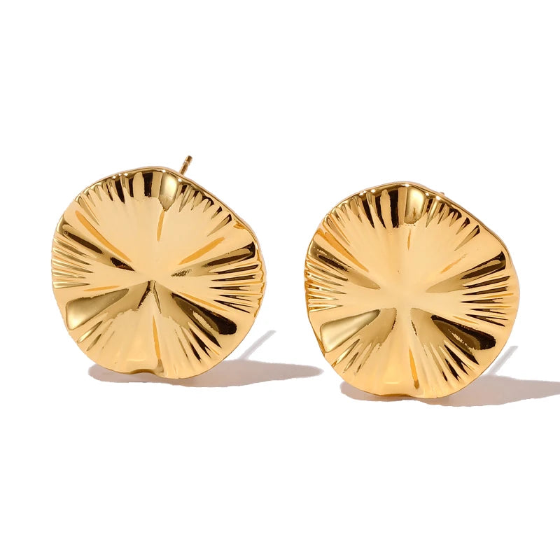 Hot Sale Modern and Minimal Women's Jewelry Copper Plated 18K Gold Fashion Design Waterproof and Hypoallergenic Stud Earrings