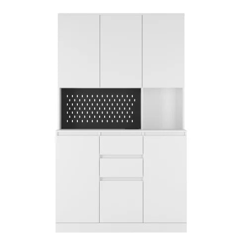 Modern 74-Inch Freestanding Buffet Cabinet Drawer Wood Sideboard Microwave Rack Kitchen Storage Charging Station Home Furniture