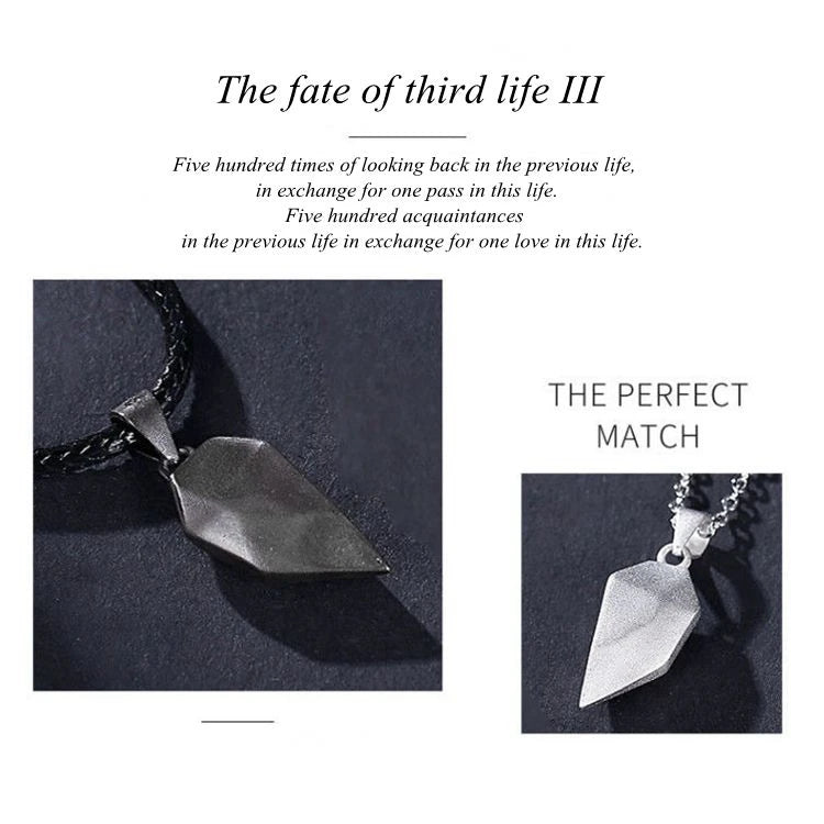 Creative Magnet Couples Necklace for Women Men Two Souls One Heart Pendant Choker for  Wishing You Me Boyfriend Girlfriend