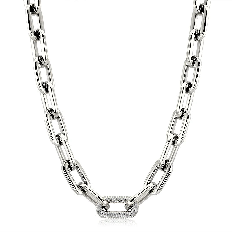Stainless Steel Crystal Link Chain Bracelets for Women Men Exaggerated Gold Color Thick Big Bracelets Bangle Geometric Links