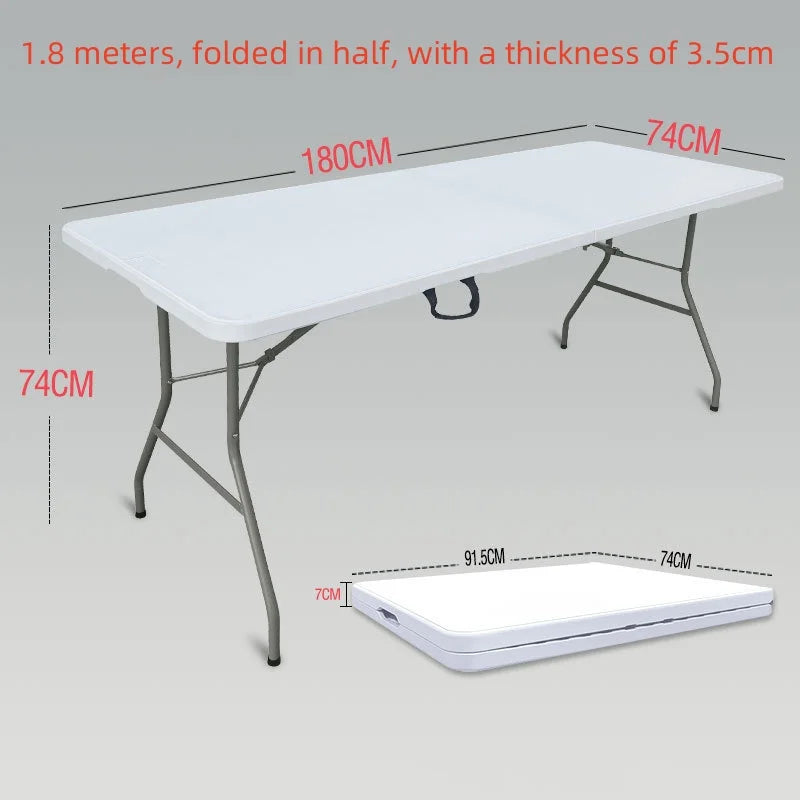 Foldable Outdoor Table - HDPE Blow-molded Long Strip Conference Table, Booth-specific Study Table, Portable Plastic Table