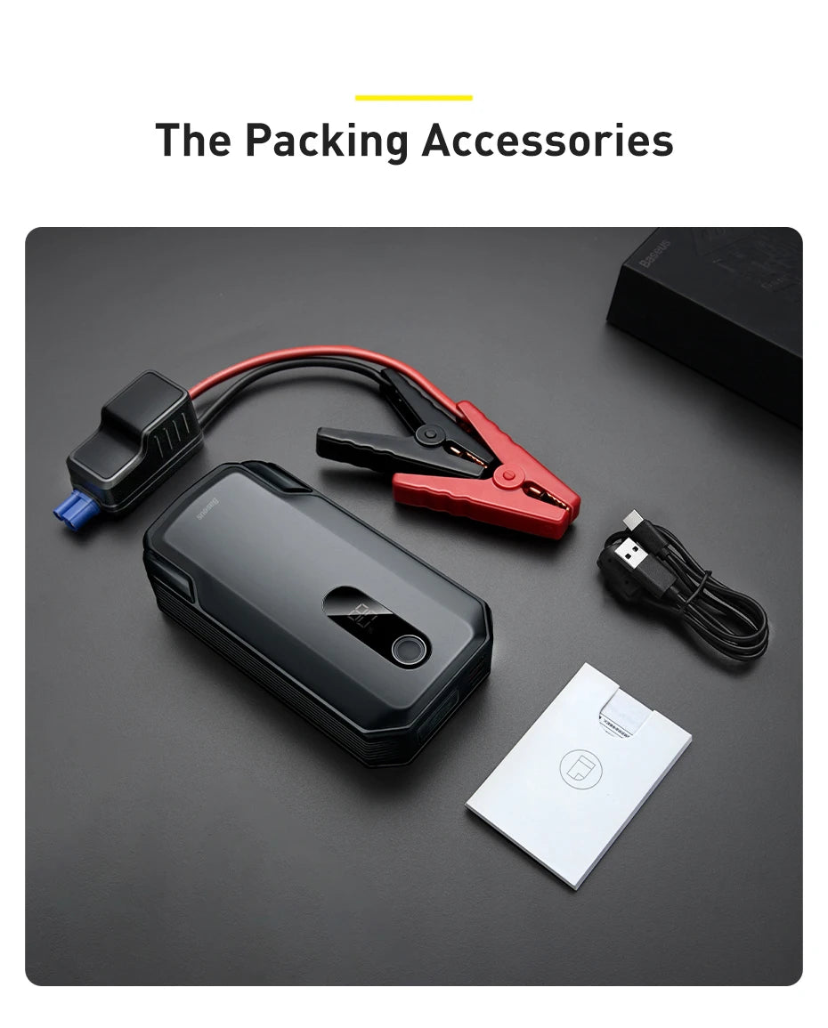 Baseus Car Jump Starter Power Bank 2000A / 1000A 12V Portable Battery Charger Auto 12V Emergency Booster Starting Device