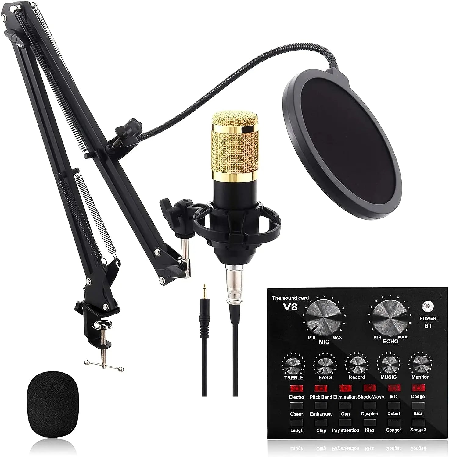 Podcast Equipment Bundle BM-800 Recording Studio Package With Voice Changer for Vlog Living Broadcast Live Streaming YouTube
