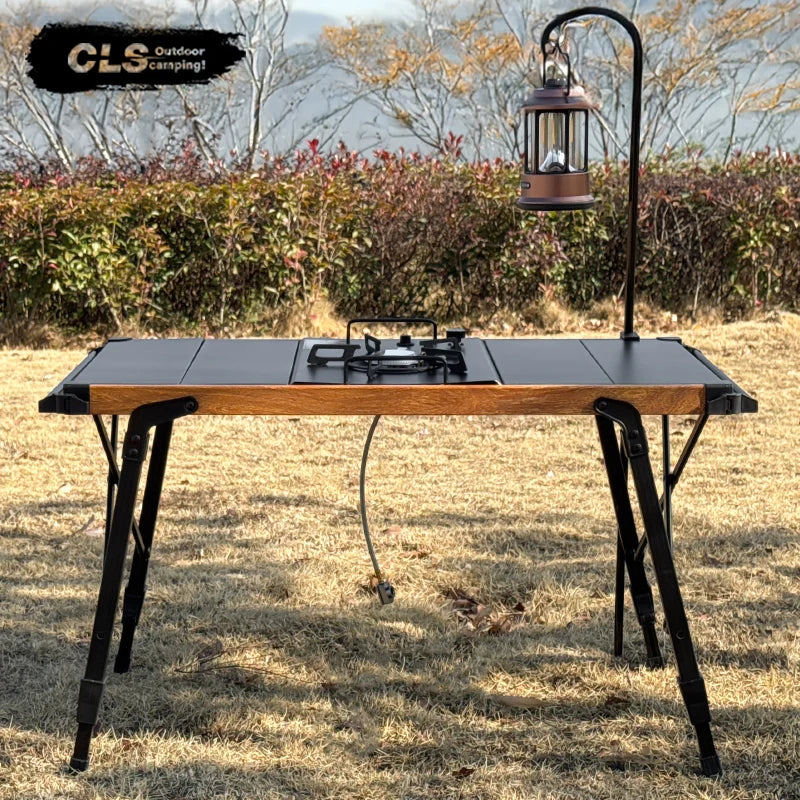 CLS Outdoor IGT Folding Table Camping Portable Picnic Folding BBQ Table Mobile Kitchen Lifting Expanded Aluminum Table