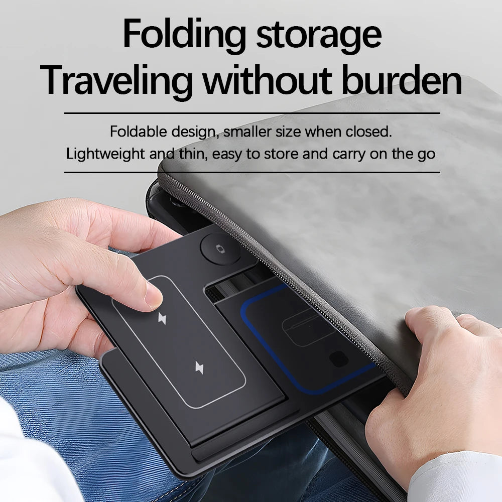 Wholesale Portable 3 in 1 Multifunction Fast Wireless Charging Stand 15w Phone 3 in 1 Foldable Wireless Charger