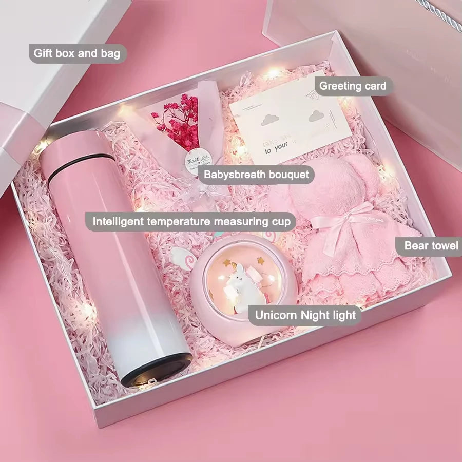 Hot Selling Custom Logo Gift Box Set Thermostatic Cup Vaccum Flask Ceramic Tea Coffee Mug for Mothers Day Valentine Wedding