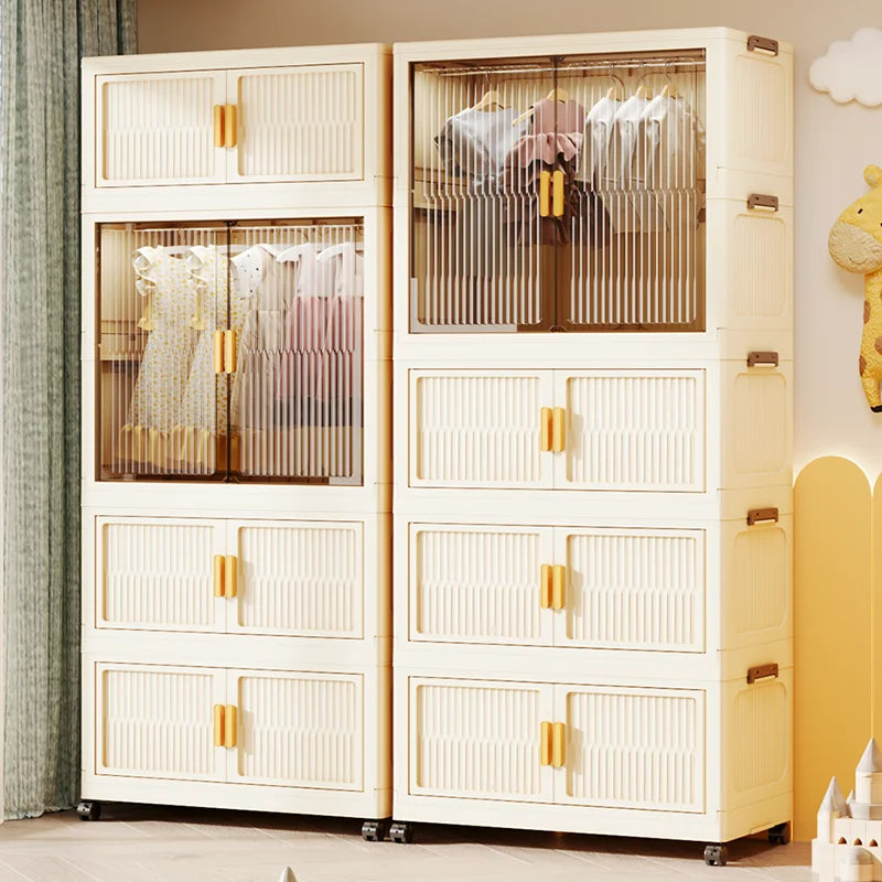 55-85CM Multifunctional Wardrobe Thickened And Movable Cabinet Suitable For Organizing In Children'S And Babies' Bedrooms