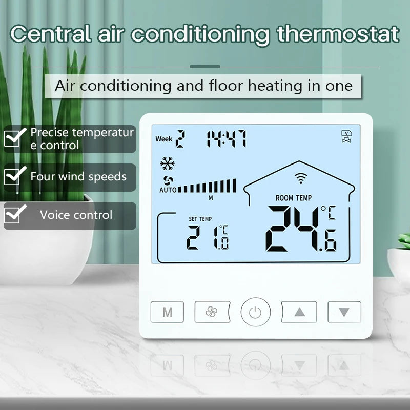 Tuya Air Conditioner Thermostat Electric Floor Heating Thermostat LCD Energy Saving Wireless WiFi Thermostats Heating Controller