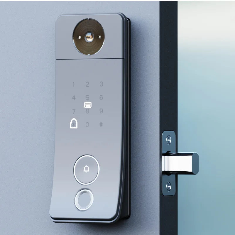 New Arrival Digital Door Lock Doorbell With Chime 720p Camera WIFI TUYA APP Remote Control Security Smart Deadbolt Door Lock