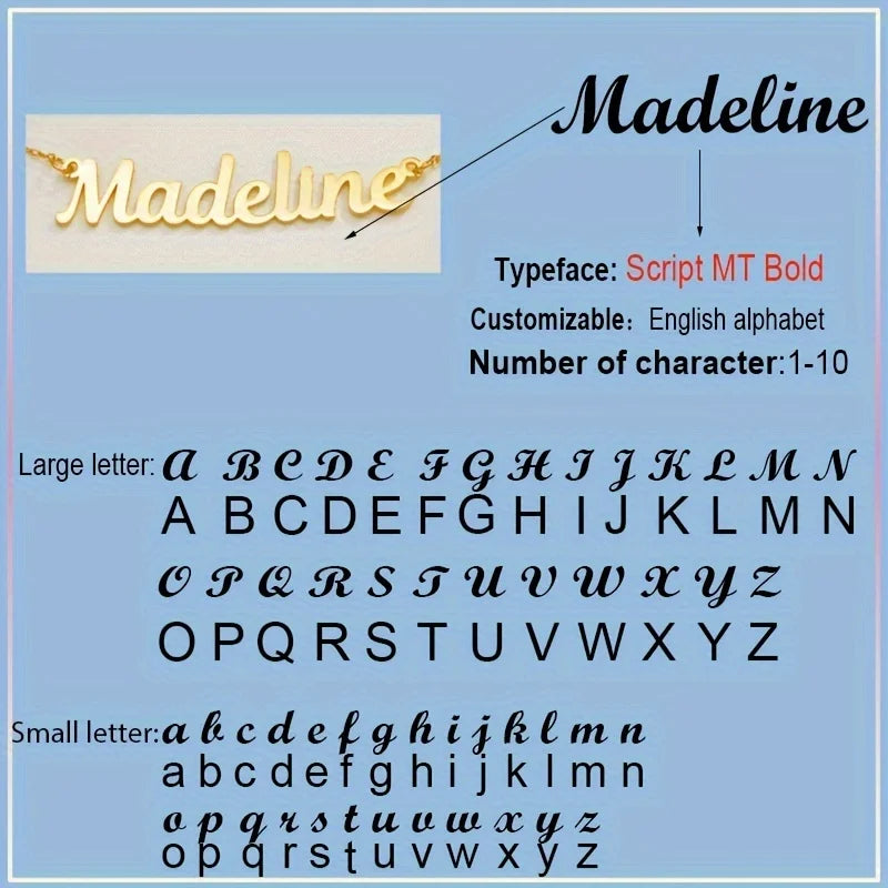 Gold Plated Fashion Fine Jewelry Stainless Steel Chain Pendant Choker Custom Personalized Name Necklaces for Women Birthday Gift