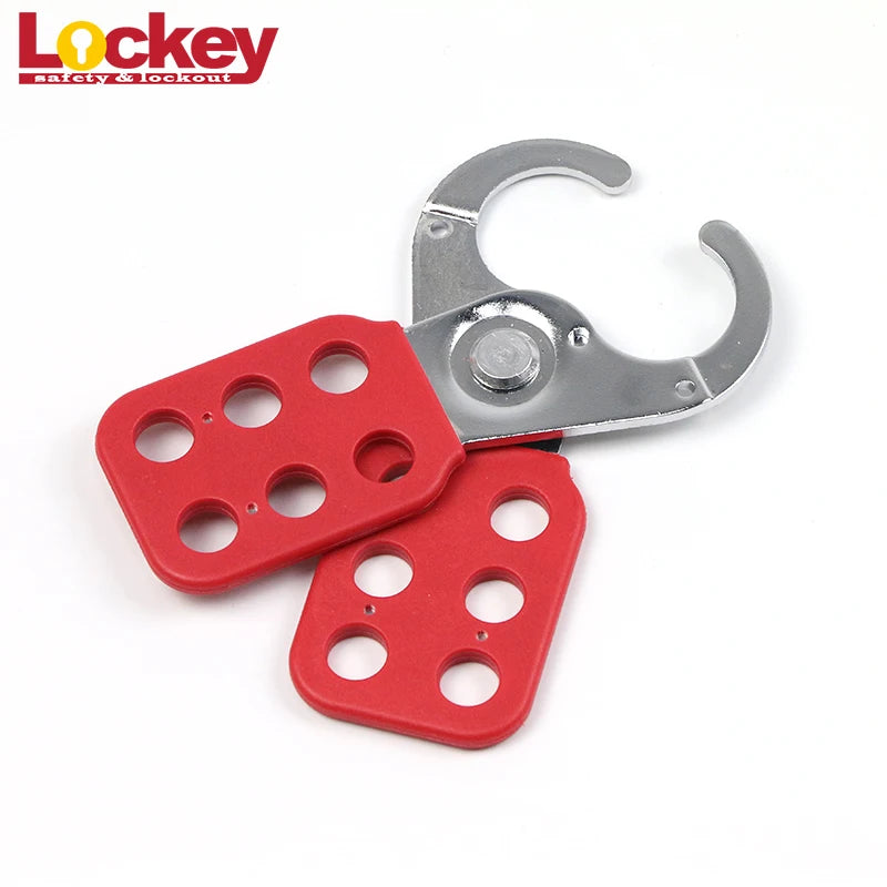 1" 1.5" 6 Hole Red Vinyl Coated Safety Lockout Padlock Hasp for Lock