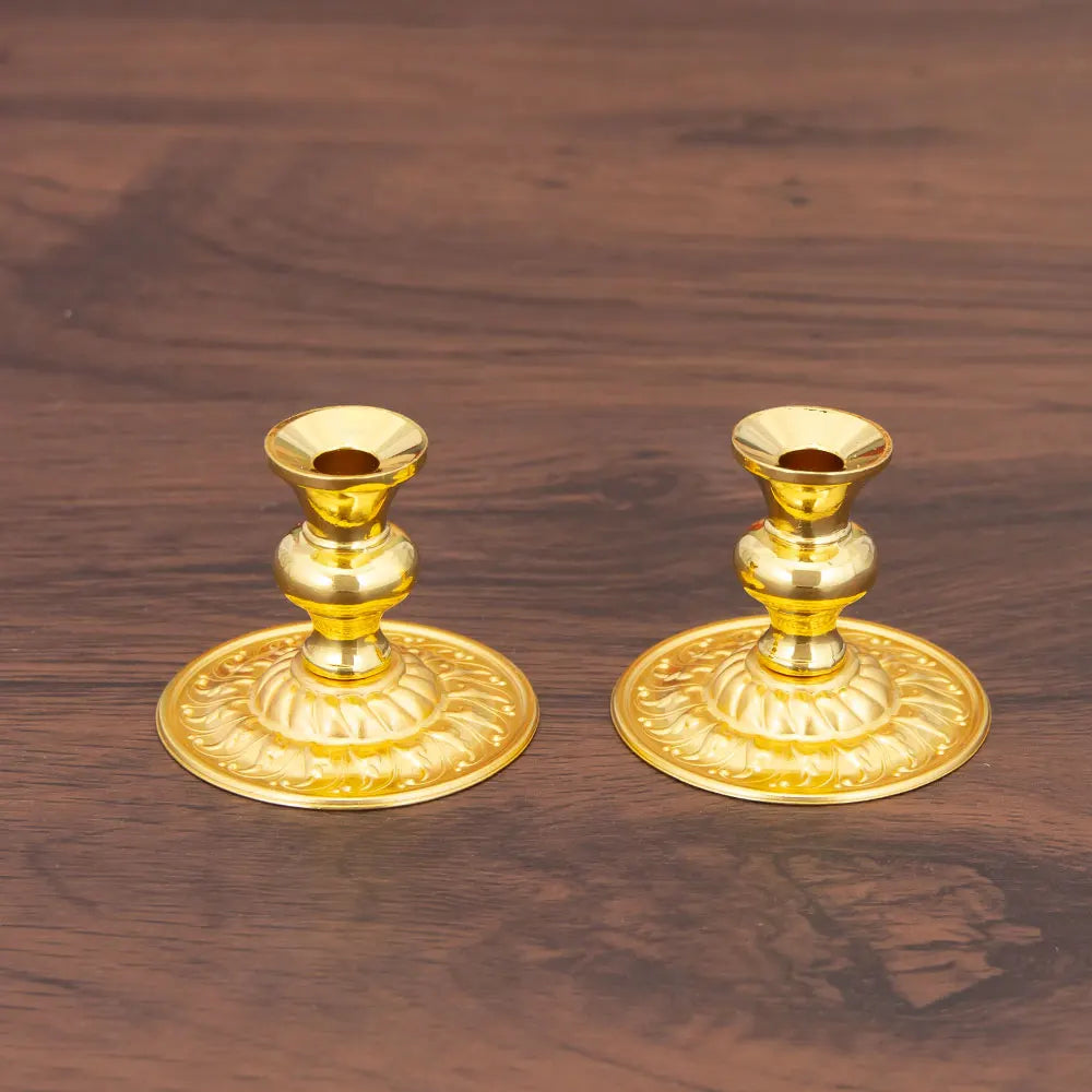 Golden Church Supplies Home Altar Church Decor Elegant Religious Gift Sacred Candle Stand Christian Tabletop Accessory