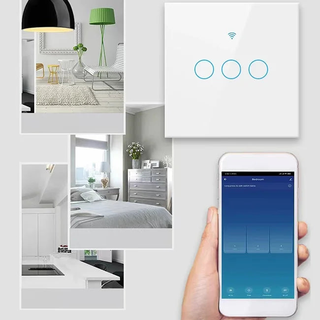 Tuya Smart Home Touch Switch Wifi Zigbee 1/2/3/4 Gang Wall Switch with Water Heater Switch Working with Smart Life APP