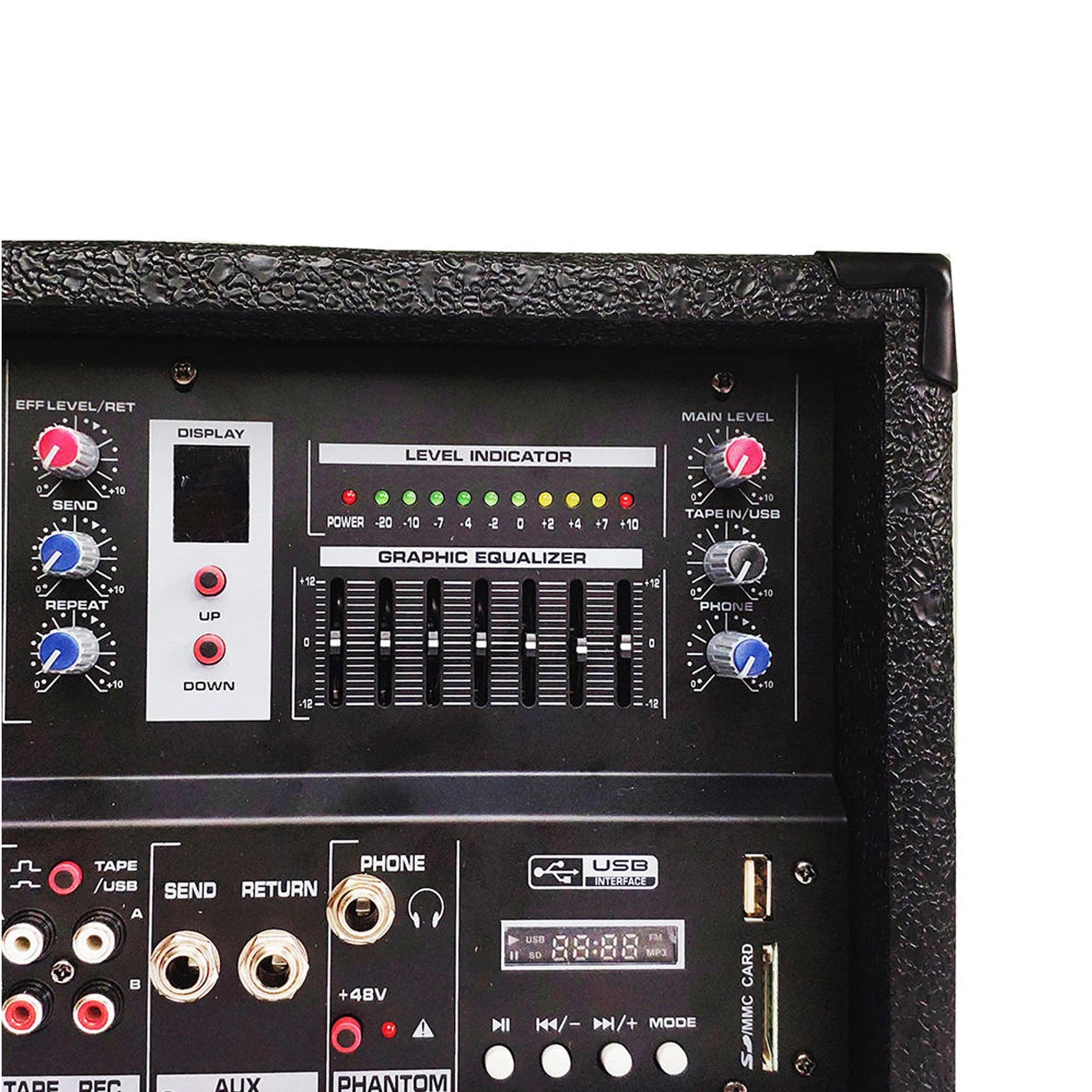 EB4 Portable 4-Channel Mixer Amplifiers Mixing Console Four Channel with Built-in Blueteeth and Recording Function