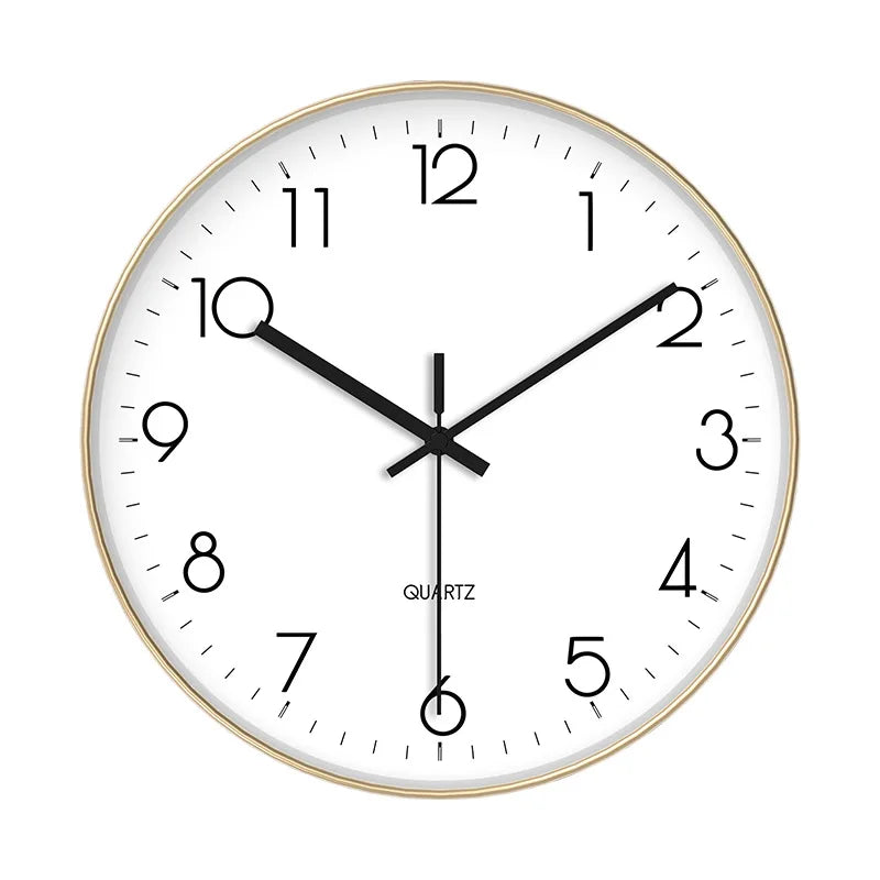 Modern Round Black Plastic Black Wall Clock  Manufacturer with Quartz Movement Custom Logo Simple Needle Display for Living Room