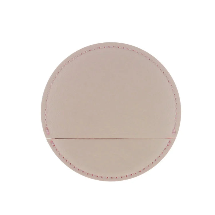 YY PU Leather Round Compact Mirror Compact Pocket Mirror Mirror with Leather Case